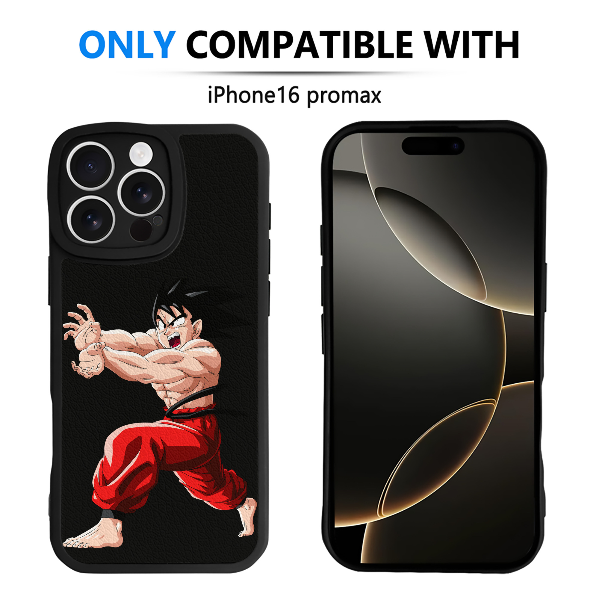 （画像用） ドラゴンボール 孫悟空（そん ごくう）Son Goku カカロット DRAGON BALL Kakarotto 【iPhone 16シリーズ対応】シリコンスマホケース（レザー調） 材質：シリコン